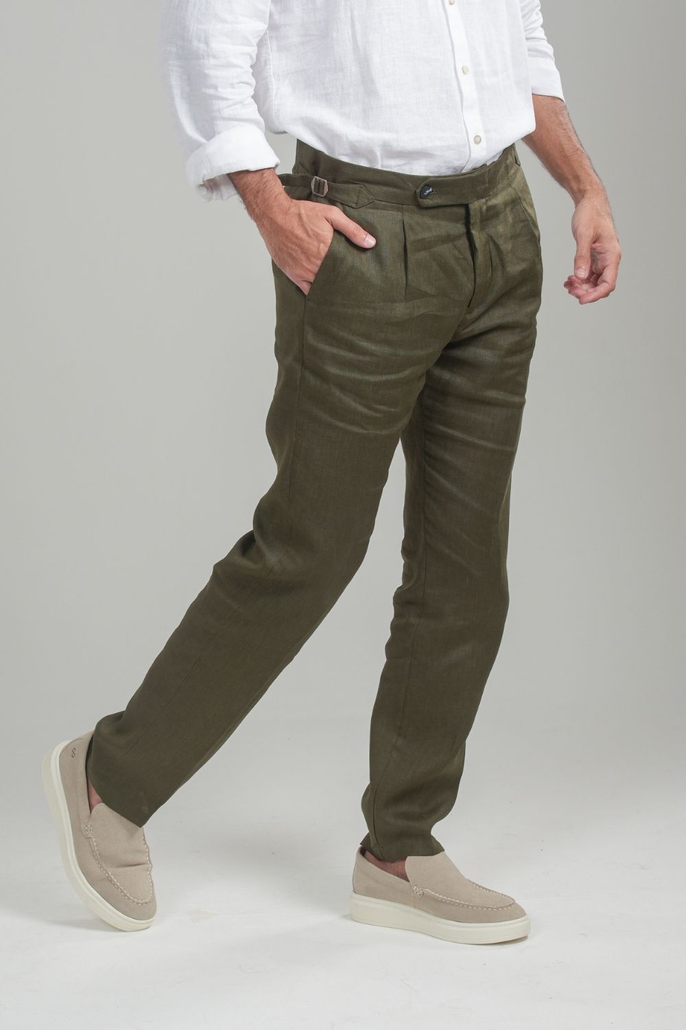 Calça Alfaiataria Noble Linho Verde - Linha Rich