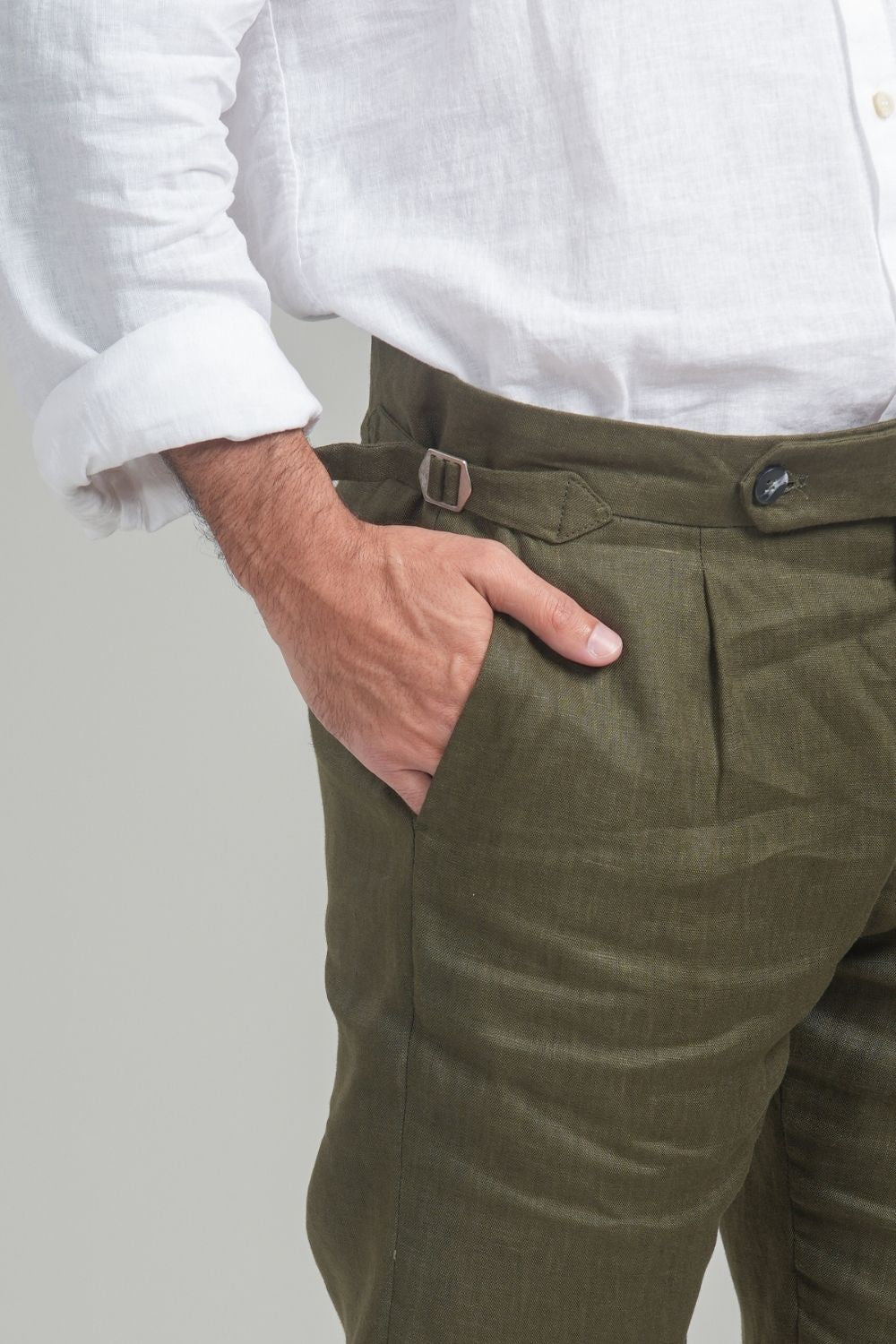 Calça Alfaiataria Noble Linho Verde - Linha Rich