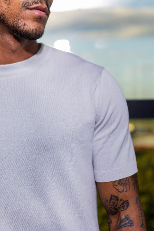 Camiseta Blaine Tricô Cinza Claro - Linha Rich