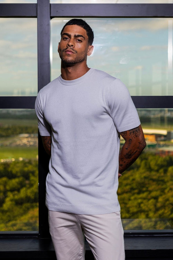 Camiseta Blaine Tricô Cinza Claro - Linha Rich