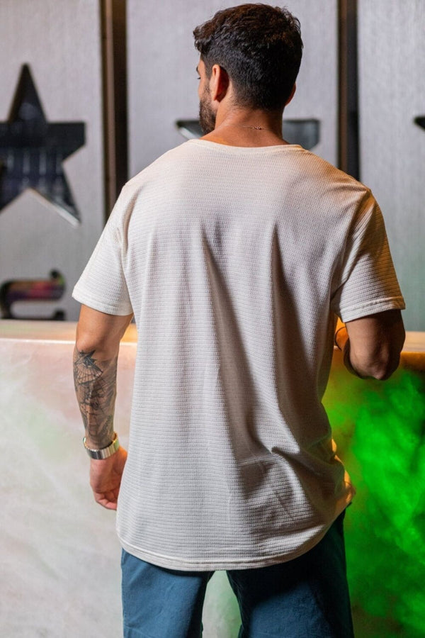 Camiseta Urban Tricô Texturizada Off White