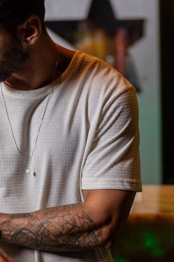 Camiseta Urban Tricô Texturizada Off White