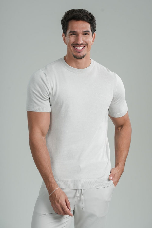 Camiseta Blaine Tricô Cinza Claro - Linha Rich