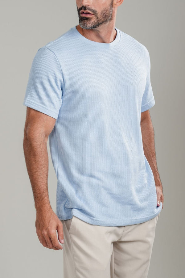 Camiseta Tricô Texturizada - Linha Urban - Azul Claro