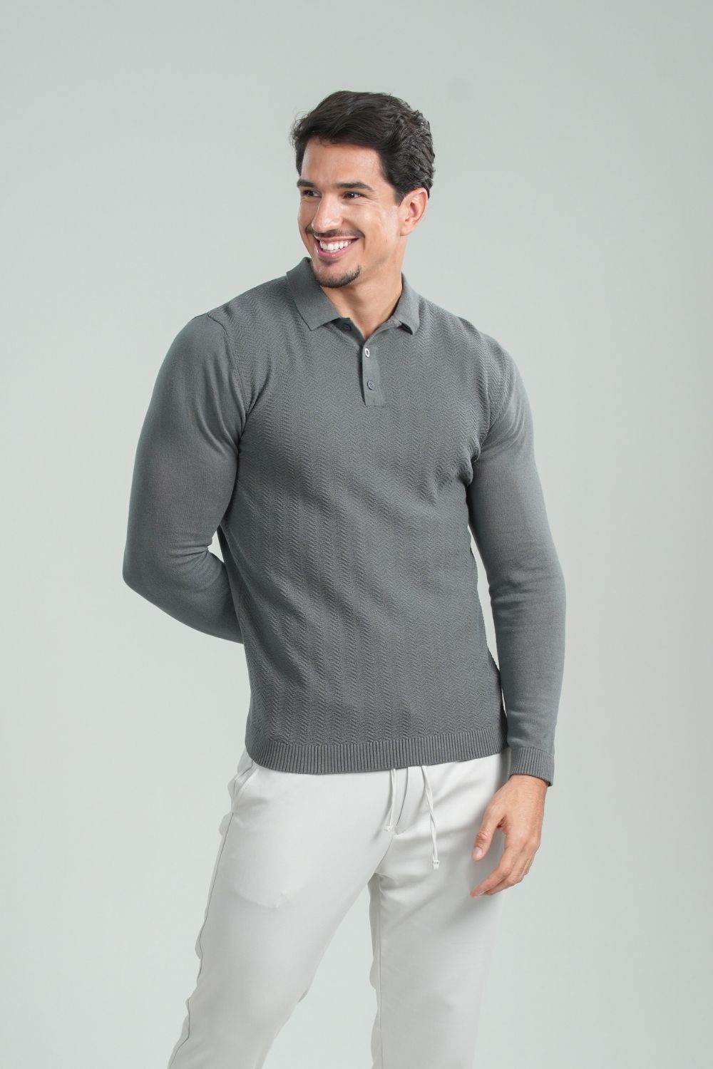 Polo Tricô Classic Chumbo - Linha Rich