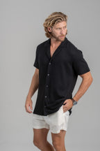 Camisa Paradizo Tricô Texturizada Gola Cubana - Linha Urban - Preto