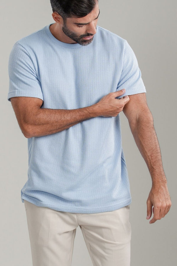 Camiseta Tricô Texturizada - Linha Urban - Azul Claro