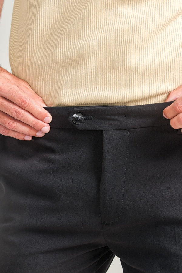 Calça Roman Confort Tec Com Ajuste Cintura - Linha Rich - Preta
