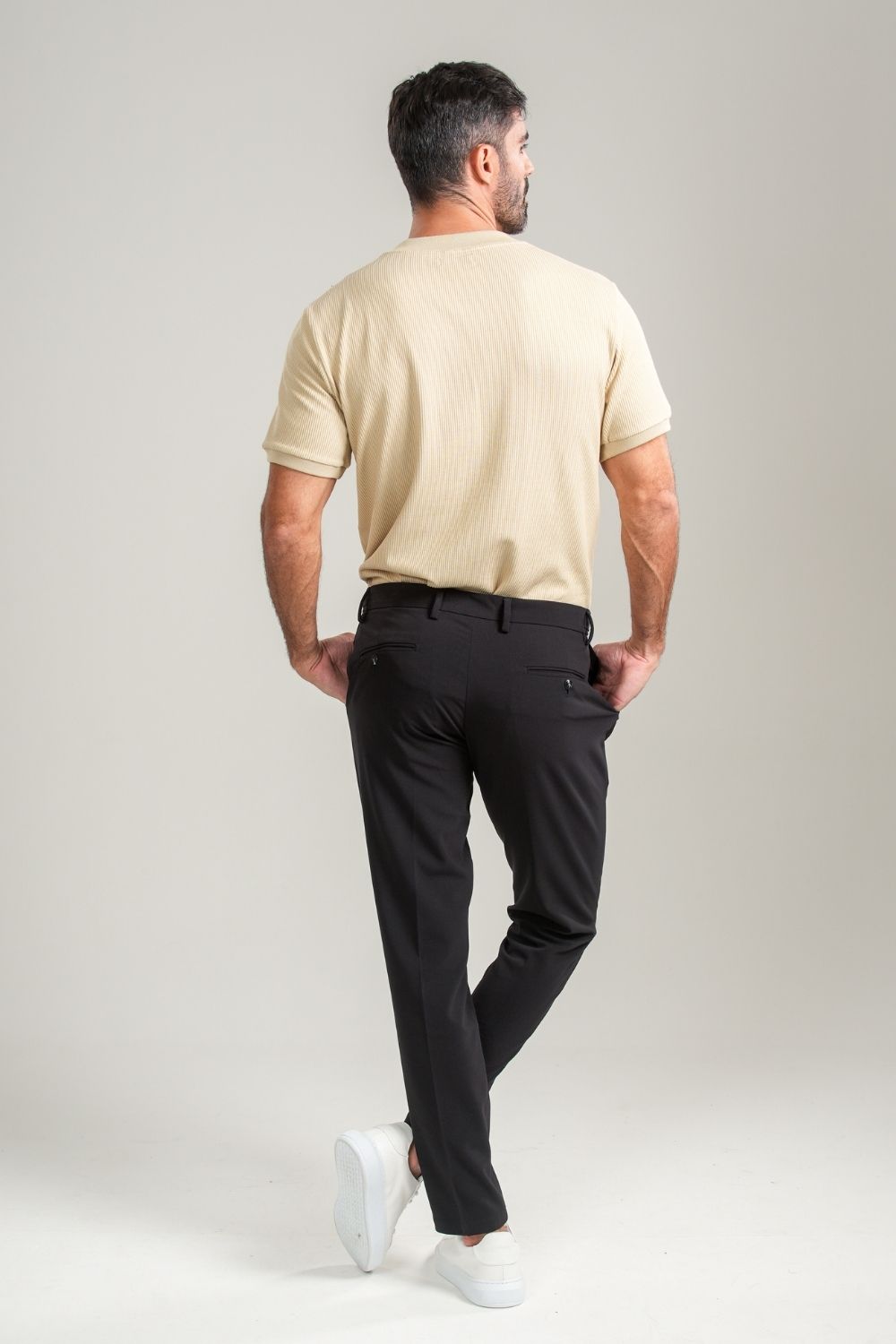 Calça Roman Confort Tec Com Ajuste Cintura - Linha Rich - Preta