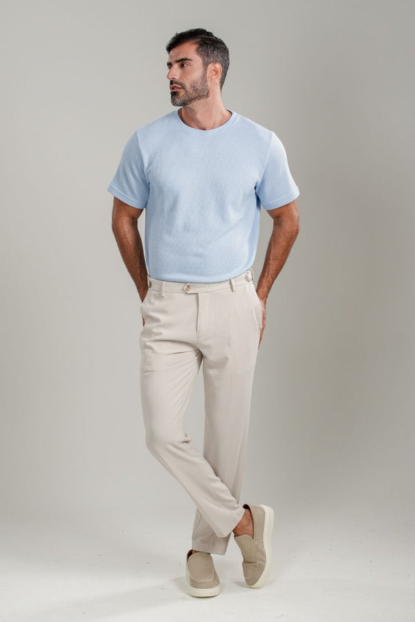 Camiseta Tricô Texturizada - Linha Urban - Azul Claro