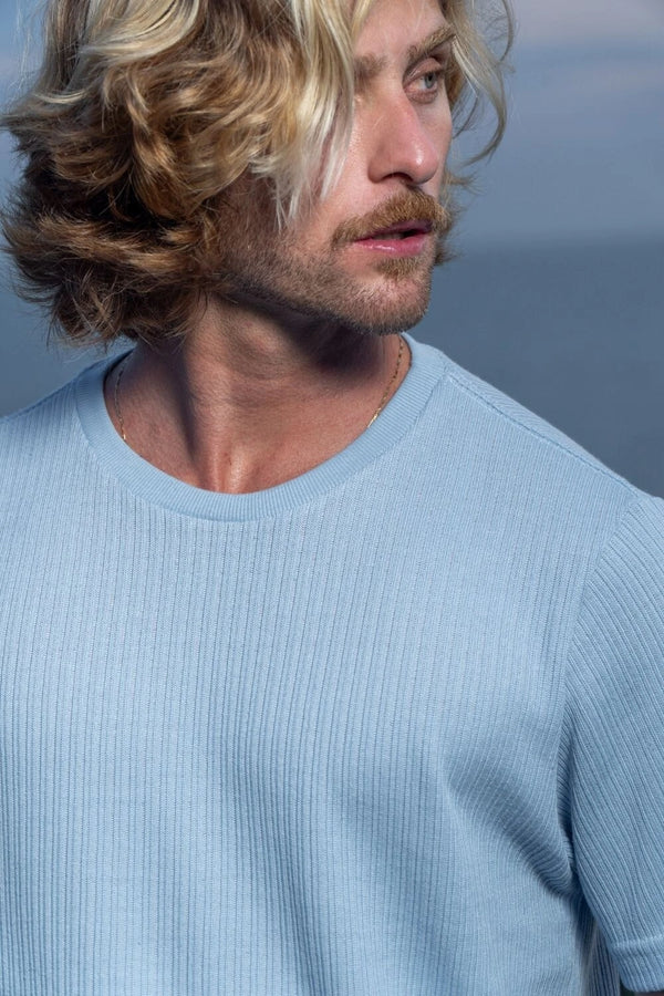 Camiseta Tricô Texturizada - Linha Urban - Azul Claro