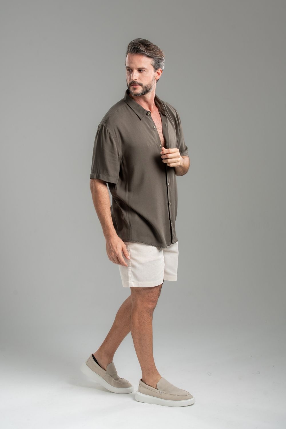 Short Alfaiataria Positano Off White - Linha Resort