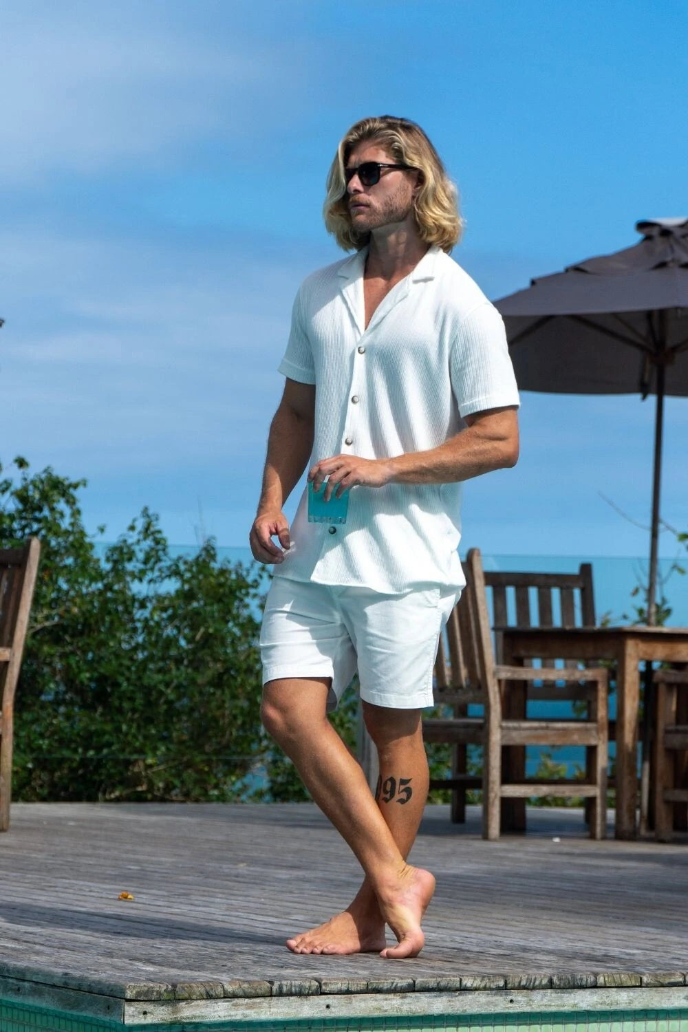 Camisa Paradizo Tricô Texturizada Gola Cubana - Linha Urban - Off White
