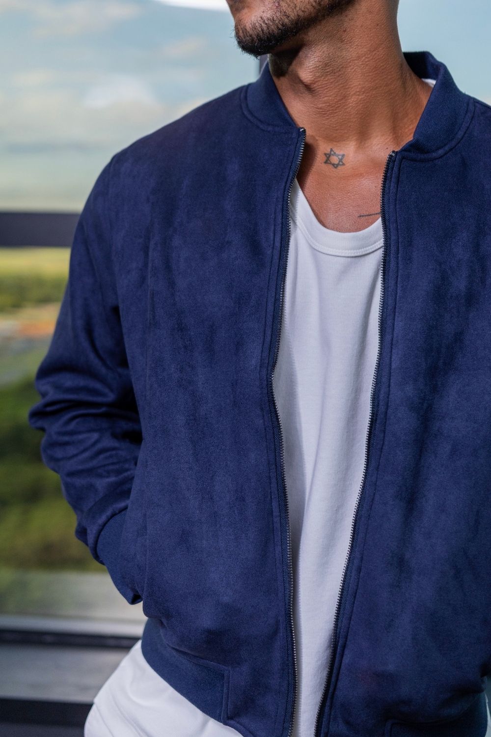 Jaqueta Bomber Mav Azul - Linha Essential