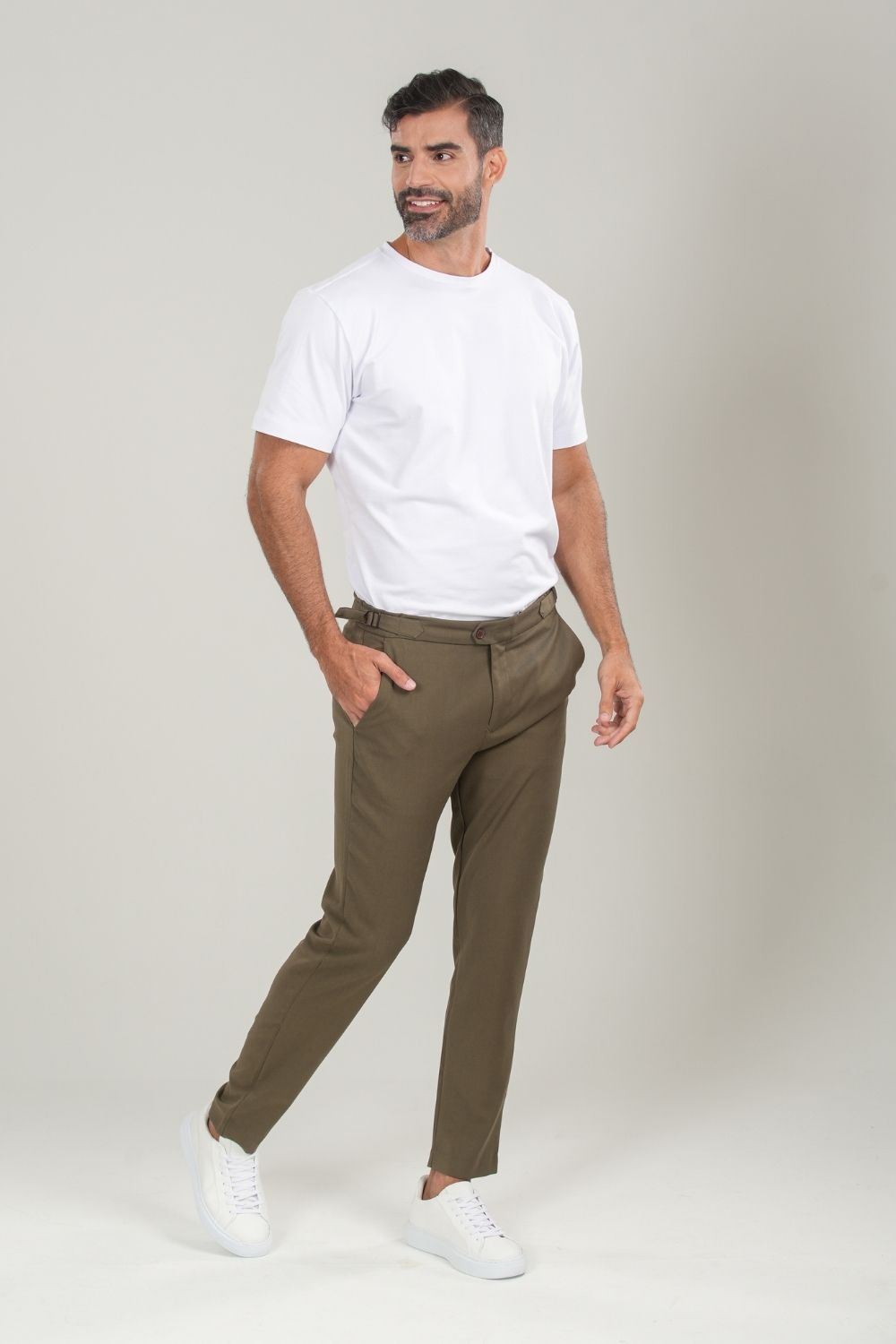 Calça Blaine Alfaiataria Com Ajuste Lateral Verde - Linha Rich