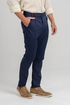 Calça Alfaitaria Tec Felline Azul Escura - Linha Rich