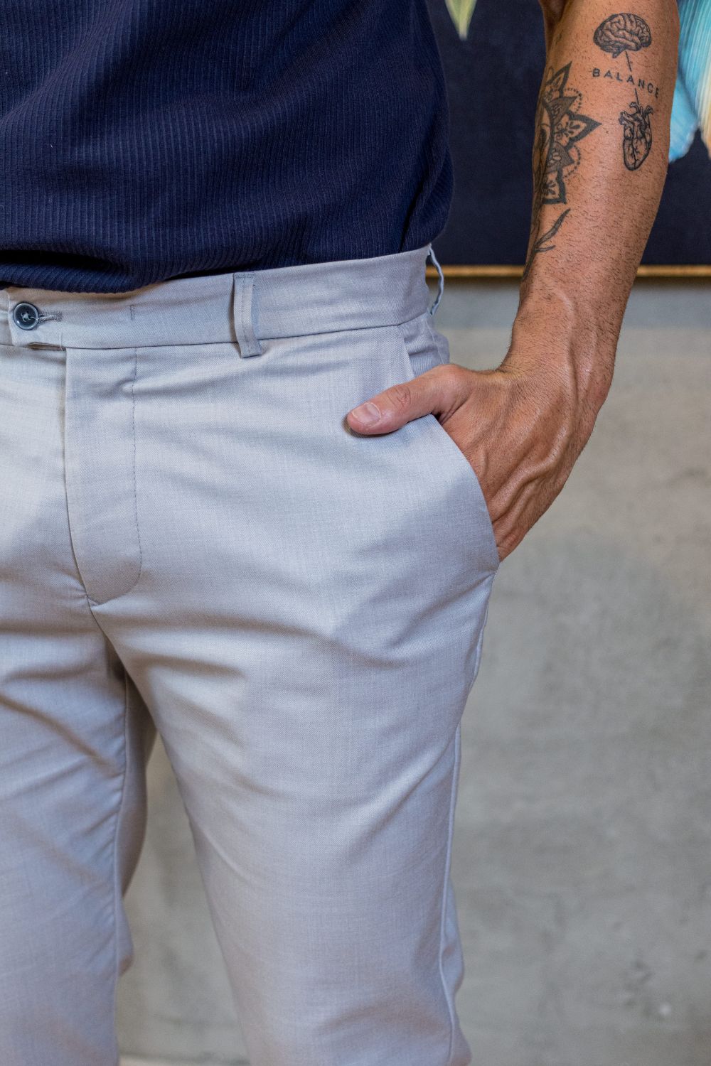 Calça Vance Alfaiataria Cinza Claro  - Linha Essential