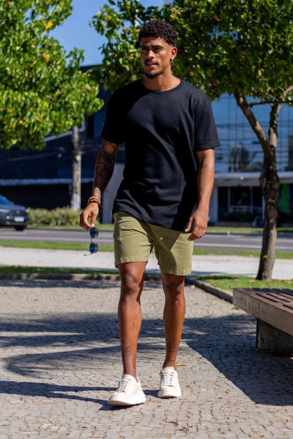 Short Urban Sarja Com Elastano 2.0 - Linha Urban - Verde Oliva