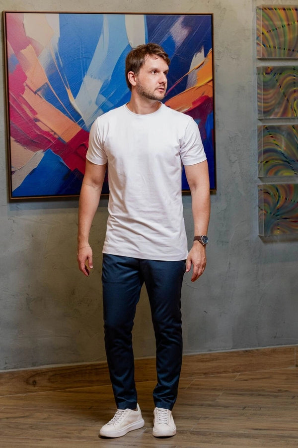 Camiseta Luxor Gold Algodão Egípcio Slim - Linha Essential - Branco