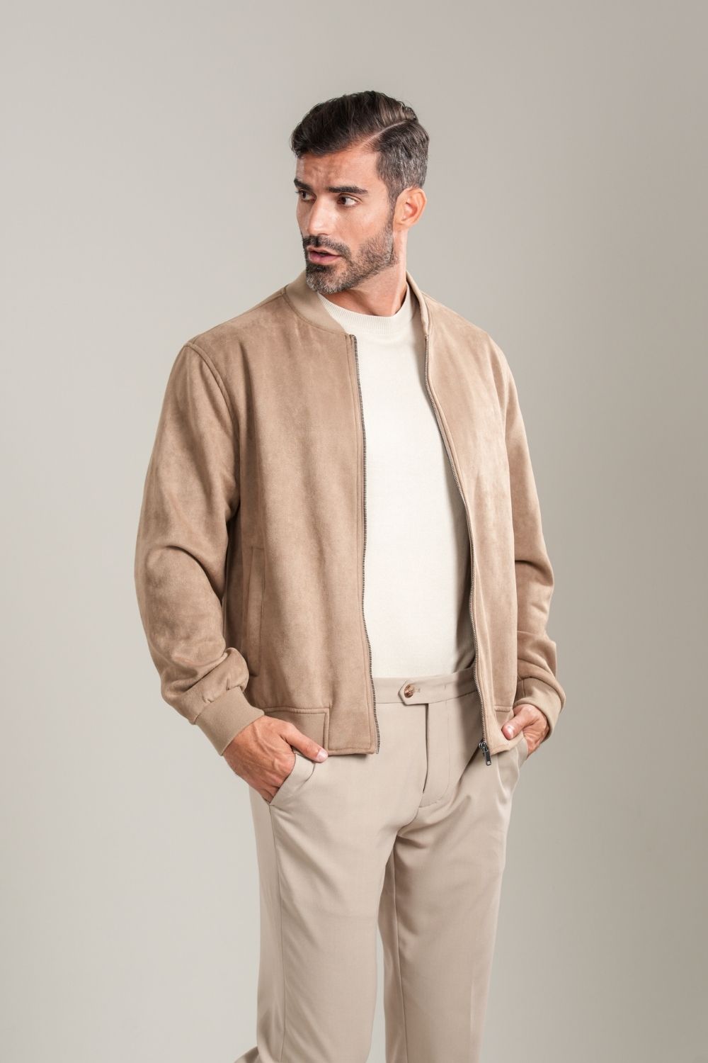 Jaqueta Bomber Mav Caqui - Linha Essential
