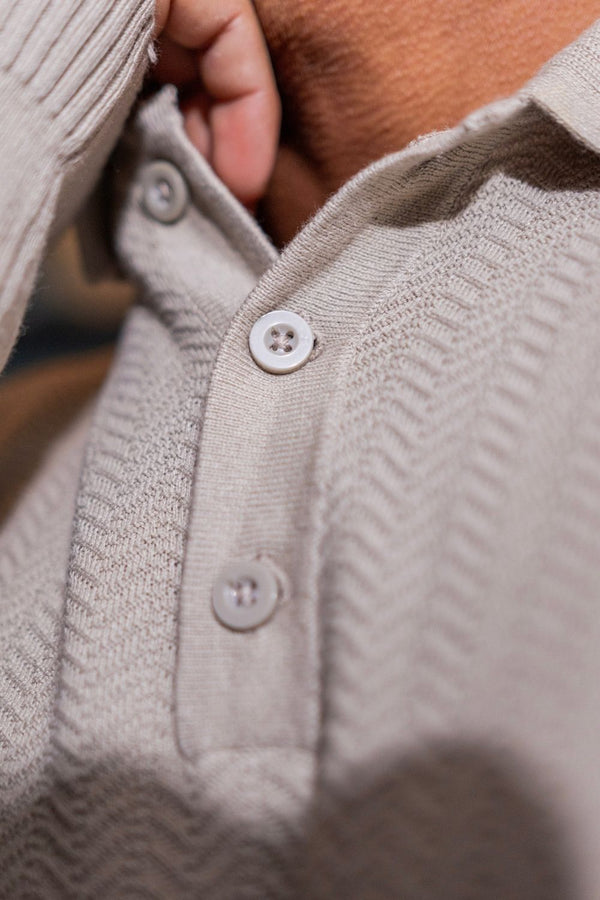 Polo Tricô Classic Bege - Linha Rich
