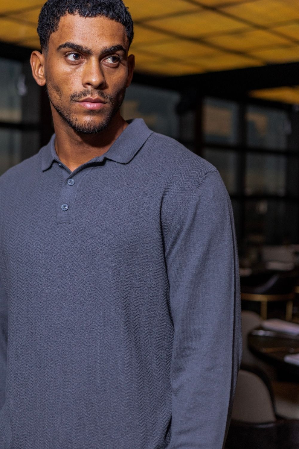 Polo Tricô Classic Chumbo - Linha Rich