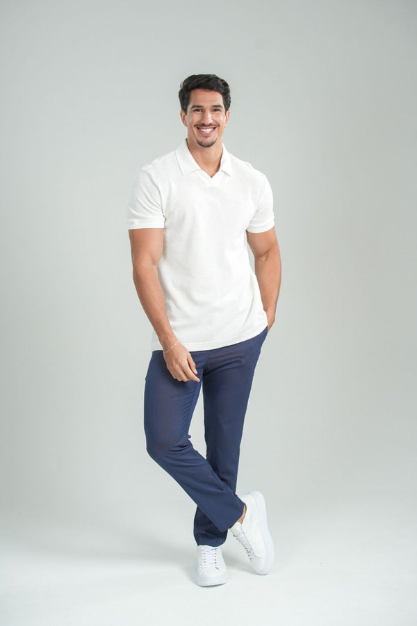 Calça Xadrez Ajuste Dinâmico Azul - Linha Essential