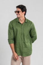 Camisa Amalfi 100% linho Verde - Linha Resort