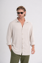 Camisa Resort Ampla - Linha Resort - Bege Acinzentado