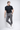 Conjunto Camiseta Tacto Preta + Calça Roman Confort Tec Chumbo