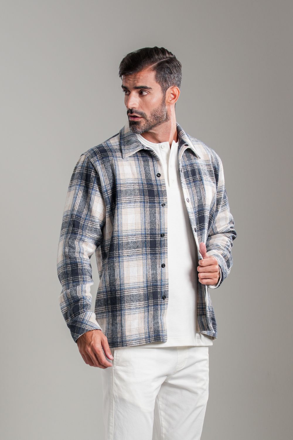 Overshirt Xadrez Azul Collins - Linha Urban