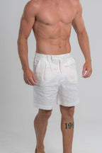 Bermuda Amalfi Puro Linho Off White - Linha Resort