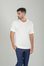 Camiseta Tricot Modal Slim Off White - Linha Rich