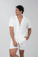Camisa Paradizo Tricô Texturizada Gola Cubana - Linha Urban - Off White