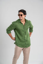 Camisa Amalfi 100% linho Verde - Linha Resort