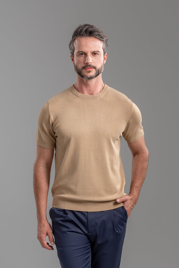 Camiseta Blaine Tricô Marrom - Linha Rich