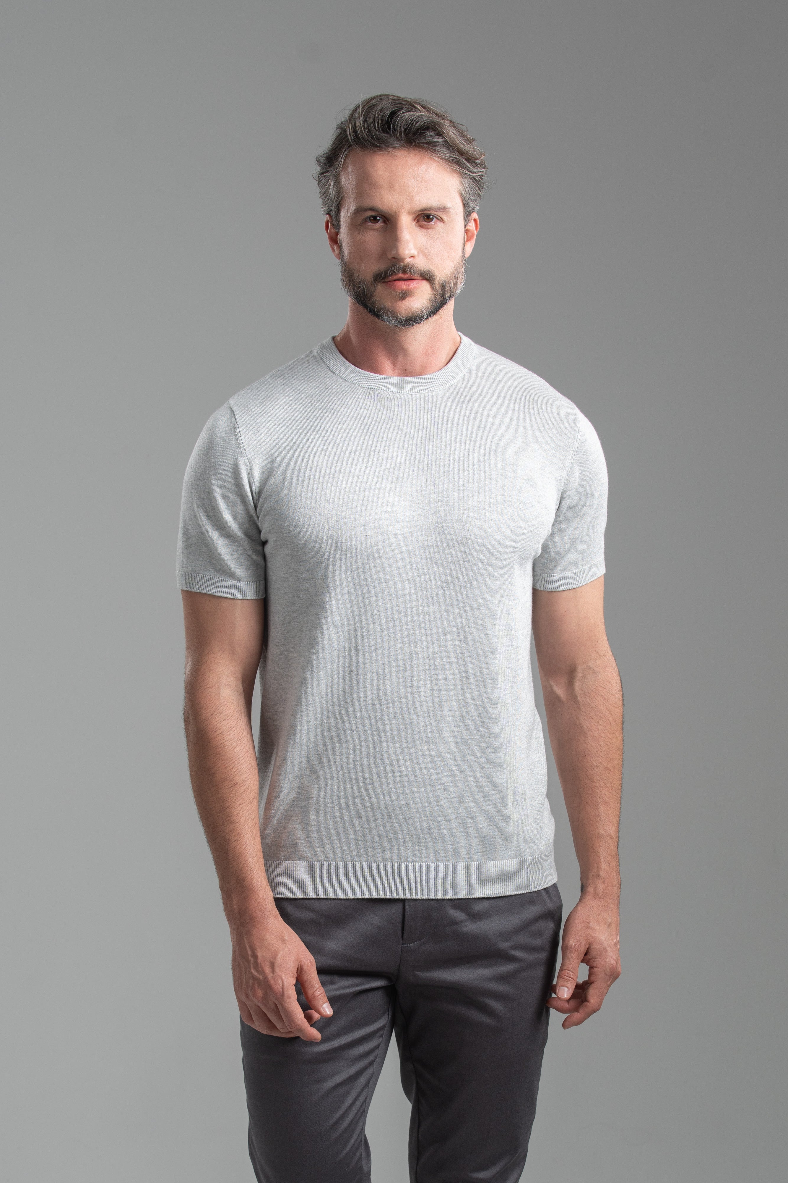 Camiseta Blaine Tricô Cinza Mescla - Linha Rich