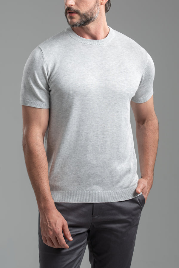 Camiseta Blaine Tricô Cinza Mescla - Linha Rich