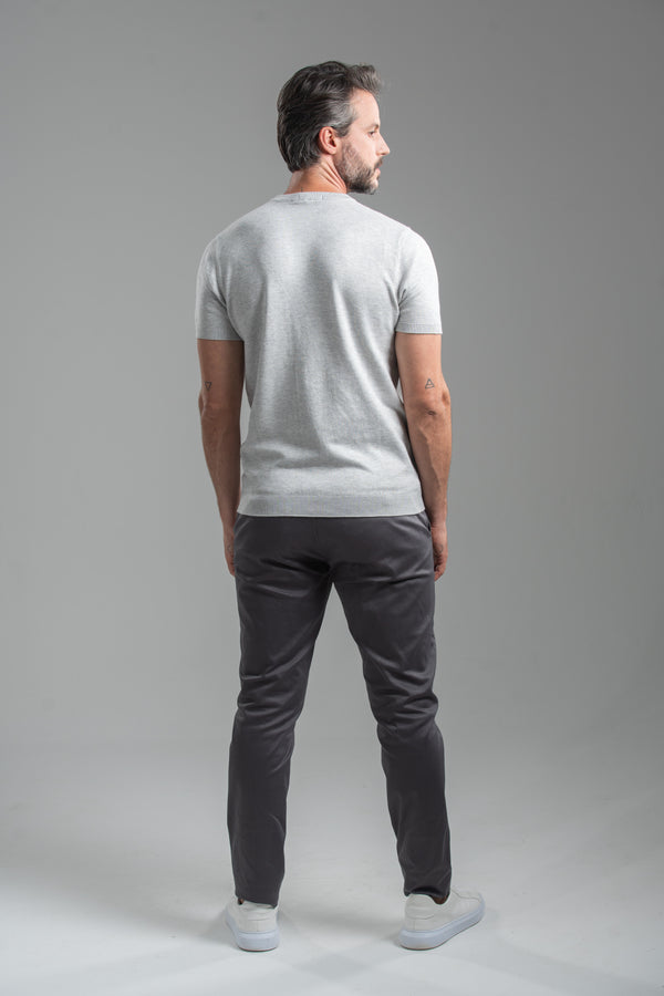Camiseta Blaine Tricô Cinza Mescla - Linha Rich