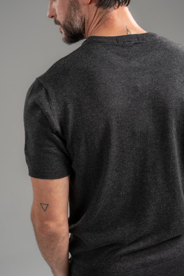 Camiseta Blaine Tricô Preto Mescla - Linha Rich