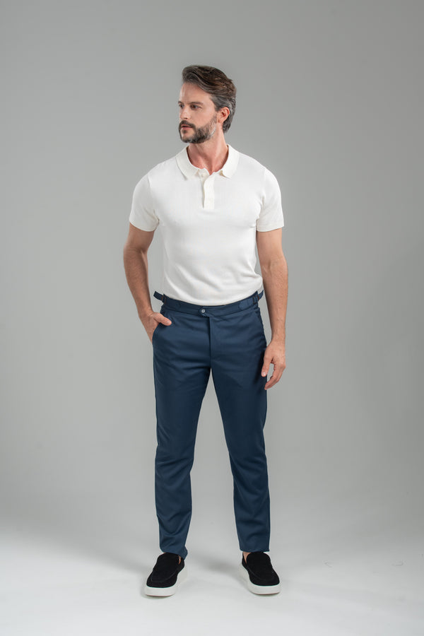Polo Classic Tricô Manga Curta Off White- Linha Essential